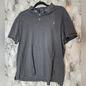 Polo Ralph Lauren Custom Slim Fit Gray Grey Polo Colored Pony Shortsleeve